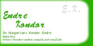 endre kondor business card